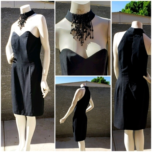 VINTAGE RARE UNIQUE ET AL. BLACK‎ YOUR DRESS HOLIDAYS DRESS - Picture 1 of 9